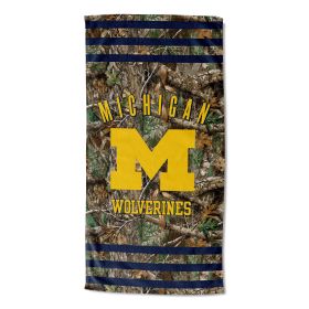 Michigan OFFICIAL NCAA Realtree "Stripes" Beach Towel; 30" x 60"