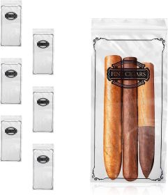 Fine Cigars Plastic Cigar Bags Pack of 100; Clear Plastic Zip Bags 4 x 8 Smoking Accessories; Small Plastic Bags Reclosable 2 Mil; Poly Zipper for Cig