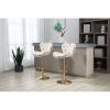 Bar Stools With Back and Footrest Counter Height Dining Chairs 2pc /Set Golden