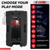 5 Core Karaoke Machine 150W Big Bluetooth PA System Powered DJ Singing Party Speaker w 2 Wireless Microphones Portable Large Professional Outdoor Soun