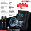 5 Core Karaoke Machine 150W Big Bluetooth PA System Powered DJ Singing Party Speaker w 2 Wireless Microphones Portable Large Professional Outdoor Soun