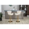 Bar Stools With Back and Footrest Counter Height Dining Chairs 2pc /Set Golden