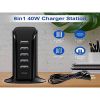 USB Charger Block 6 In 1 Upoy, 40W USB C Charger 3A, Charging Hub With 5 USB Ports(Shared 6A) For Multiple Electronics, USB Charging Station Multiport