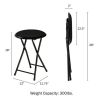 Folding Bar Stools‚ÄìSet of 4, 18-inch Stools - 300lb Capacity and Padded Seats (Black)