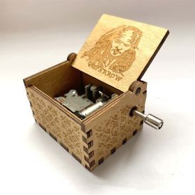 Antique Carved Wooden Hand Crank Spirited Away Music Box Christmas Gift Birthday Gift Party Decoration (Option: C)