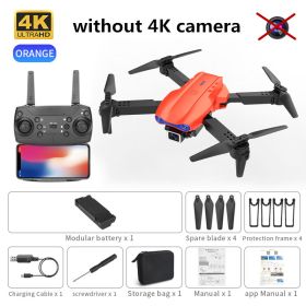 new K3 drone 4K HD dual camera foldable height keeps drone WiFi FPV 1080p real-time transmission RC Quadcopter toy PK sg906 pro (Color: orange No camera, Ships From: China)