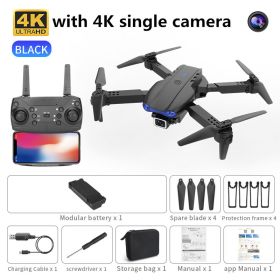 new K3 drone 4K HD dual camera foldable height keeps drone WiFi FPV 1080p real-time transmission RC Quadcopter toy PK sg906 pro (Color: black single camera, Ships From: China)