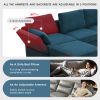 109*54.7" Chenille Modular Sectional Sofa,U Shaped Couch with Adjustable Armrests and Backrests,6 Seat Reversible Sofa Bed with Storage Seats for Livi