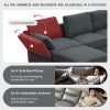 109*54.7" Chenille Modular Sectional Sofa,U Shaped Couch with Adjustable Armrests and Backrests,6 Seat Reversible Sofa Bed with Storage Seats for Livi