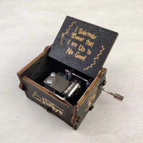 Antique Carved Wooden Hand Crank Spirited Away Music Box Christmas Gift Birthday Gift Party Decoration (Option: B)